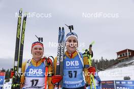 20.03.2021, Oestersund, Sweden, (SWE): Janina Hettich (GER), Vanessa Voigt (GER), (l-r) - IBU World Cup Biathlon, pursuit women, Oestersund (SWE). www.nordicfocus.com. © Manzoni/NordicFocus. Every downloaded picture is fee-liable.