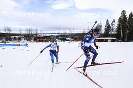 20.03.2021, Oestersund, Sweden, (SWE): Lena Haecki (SUI), Dorothea Wierer (ITA), (l-r) - IBU World Cup Biathlon, pursuit women, Oestersund (SWE). www.nordicfocus.com. © Manzoni/NordicFocus. Every downloaded picture is fee-liable.