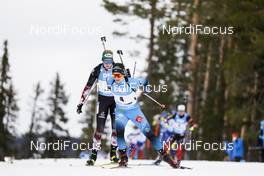 20.03.2021, Oestersund, Sweden, (SWE): Lisa Theresa Hauser (AUT), Anais Chevalier-Bouchet (FRA), (l-r) - IBU World Cup Biathlon, pursuit women, Oestersund (SWE). www.nordicfocus.com. © Manzoni/NordicFocus. Every downloaded picture is fee-liable.