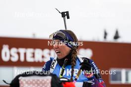 20.03.2021, Oestersund, Sweden, (SWE): Lena Haecki (SUI) - IBU World Cup Biathlon, pursuit women, Oestersund (SWE). www.nordicfocus.com. © Manzoni/NordicFocus. Every downloaded picture is fee-liable.