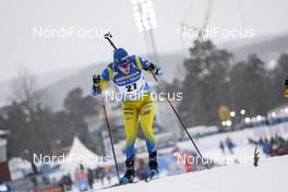 19.03.2021, Oestersund, Sweden, (SWE): Sebastian Samuelsson (SWE) - IBU World Cup Biathlon, sprint men, Oestersund (SWE). www.nordicfocus.com. © Manzoni/NordicFocus. Every downloaded picture is fee-liable.