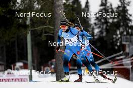 19.03.2021, Oestersund, Sweden, (SWE): Justine Braisaz-Bouchet (FRA), Anais Chevalier-Bouchet (FRA), (l-r) - IBU World Cup Biathlon, sprint women, Oestersund (SWE). www.nordicfocus.com. © Manzoni/NordicFocus. Every downloaded picture is fee-liable.