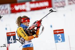 18.03.2021, Oestersund, Sweden, (SWE): Janina Hettich (GER) - IBU World Cup Biathlon, sprint women, Oestersund (SWE). www.nordicfocus.com. © Manzoni/NordicFocus. Every downloaded picture is fee-liable.