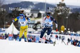 19.03.2021, Oestersund, Sweden, (SWE): Linn Persson (SWE), Deedra Irwin (USA), (l-r) - IBU World Cup Biathlon, sprint women, Oestersund (SWE). www.nordicfocus.com. © Manzoni/NordicFocus. Every downloaded picture is fee-liable.