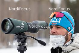 18.03.2021, Oestersund, Sweden, (SWE): Christian Mehringer (GER), coach Team Germany - IBU World Cup Biathlon, training, Oestersund (SWE). www.nordicfocus.com. © Manzoni/NordicFocus. Every downloaded picture is fee-liable.