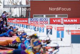 18.03.2021, Oestersund, Sweden, (SWE): Event Feature: Liqui Moly and Viessmann banners at the shooting range - IBU World Cup Biathlon, training, Oestersund (SWE). www.nordicfocus.com. © Manzoni/NordicFocus. Every downloaded picture is fee-liable.