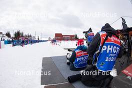 18.03.2021, Oestersund, Sweden, (SWE): Event Feature: Photographers work at the shooting range - IBU World Cup Biathlon, training, Oestersund (SWE). www.nordicfocus.com. © Manzoni/NordicFocus. Every downloaded picture is fee-liable.