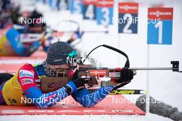 18.03.2021, Oestersund, Sweden, (SWE): Alexander Loginov (RUS) - IBU World Cup Biathlon, training, Oestersund (SWE). www.nordicfocus.com. © Manzoni/NordicFocus. Every downloaded picture is fee-liable.