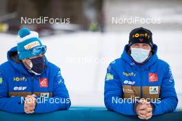 17.03.2021, Oestersund, Sweden, (SWE): Lionel Laurent (FRA), Jean Paul Giachino (FRA) - IBU World Cup Biathlon, training, Oestersund (SWE). www.nordicfocus.com. © Manzoni/NordicFocus. Every downloaded picture is fee-liable.
