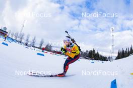 18.03.2021, Oestersund, Sweden, (SWE): Justus Strelow (GER) - IBU World Cup Biathlon, training, Oestersund (SWE). www.nordicfocus.com. © Manzoni/NordicFocus. Every downloaded picture is fee-liable.