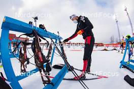 18.03.2021, Oestersund, Sweden, (SWE): Simon Eder (AUT) - IBU World Cup Biathlon, training, Oestersund (SWE). www.nordicfocus.com. © Manzoni/NordicFocus. Every downloaded picture is fee-liable.
