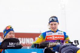 17.03.2021, Oestersund, Sweden, (SWE): Anna Magnusson (SWE), Hanna Oeberg (SWE), (l-r) - IBU World Cup Biathlon, training, Oestersund (SWE). www.nordicfocus.com. © Manzoni/NordicFocus. Every downloaded picture is fee-liable.