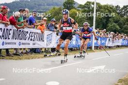 04.09.2021, Annecy, France (FRA): Tiril Eckhoff (NOR), Paulina Fialkova (SVK), (l-r) - Martin Fourcade Nordic Festival, Annecy (FRA). www.nordicfocus.com. © Thibaut/NordicFocus. Every downloaded picture is fee-liable.