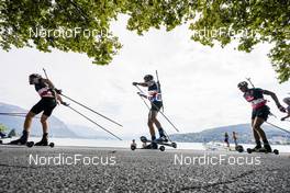 04.09.2021, Annecy, France (FRA): Benedikt Doll (GER), Simon Desthieux (FRA), Said Karimulla Khalili (RUS), (l-r) - Martin Fourcade Nordic Festival, Annecy (FRA). www.nordicfocus.com. © Thibaut/NordicFocus. Every downloaded picture is fee-liable.