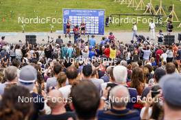 04.09.2021, Annecy, France (FRA): Franziska Preuss (GER), Anais Chevalier-Bouchet (FRA), Tiril Eckhoff (NOR), (l-r) - Martin Fourcade Nordic Festival, Annecy (FRA). www.nordicfocus.com. © Thibaut/NordicFocus. Every downloaded picture is fee-liable.