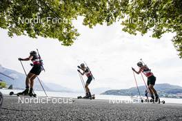 04.09.2021, Annecy, France (FRA): Said Karimulla Khalili (RUS), Sturla Holm Laegreid (NOR), Johannes Dale (NOR), (l-r) - Martin Fourcade Nordic Festival, Annecy (FRA). www.nordicfocus.com. © Thibaut/NordicFocus. Every downloaded picture is fee-liable.