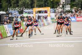 04.09.2021, Annecy, France (FRA): Tiril Eckhoff (NOR), Lisa Theresa Hauser (AUT), Anais Chevalier-Bouchet (FRA), Franziska Preuss (GER), (l-r) - Martin Fourcade Nordic Festival, Annecy (FRA). www.nordicfocus.com. © Thibaut/NordicFocus. Every downloaded picture is fee-liable.