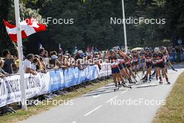04.09.2021, Annecy, France (FRA): Flora Dolci (FRA), Julie Pierrel (FRA), Delphine Claudel (FRA), Nadine Faehndrich (SUI), (l-r) - Martin Fourcade Nordic Festival, Annecy (FRA). www.nordicfocus.com. © Manzoni/NordicFocus. Every downloaded picture is fee-liable.
