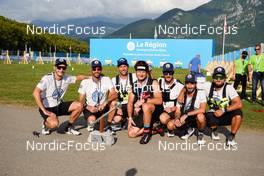 04.09.2021, Annecy, France (FRA): Renaud Jay (FRA) with his team - Martin Fourcade Nordic Festival, Annecy (FRA). www.nordicfocus.com. © Manzoni/NordicFocus. Every downloaded picture is fee-liable.