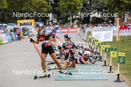 04.09.2021, Annecy, France (FRA): Tiril Eckhoff (NOR), Franziska Preuss (GER), (l-r) - Martin Fourcade Nordic Festival, Annecy (FRA). www.nordicfocus.com. © Manzoni/NordicFocus. Every downloaded picture is fee-liable.