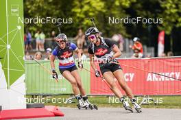 04.09.2021, Annecy, France (FRA): Paulina Fialkova (SVK), Franziska Preuss (GER), (l-r) - Martin Fourcade Nordic Festival, Annecy (FRA). www.nordicfocus.com. © Thibaut/NordicFocus. Every downloaded picture is fee-liable.
