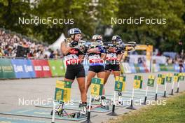 04.09.2021, Annecy, France (FRA): Tiril Eckhoff (NOR), Paulina Fialkova (SVK), Franziska Preuss (GER), (l-r) - Martin Fourcade Nordic Festival, Annecy (FRA). www.nordicfocus.com. © Thibaut/NordicFocus. Every downloaded picture is fee-liable.