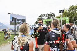 04.09.2021, Annecy, France (FRA): Martin Fourcade Tiril Eckhoff (NOR), Martin Fourcade (FRA), Franziska Preuss (GER), Anais Chevalier-Bouchet (FRA), (l-r) - Martin Fourcade Nordic Festival, Annecy (FRA). www.nordicfocus.com. © Manzoni/NordicFocus. Every downloaded picture is fee-liable.