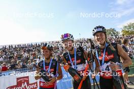 04.09.2021, Annecy, France (FRA): Emma Ribom (SWE), Laurien Van der Graaff (SUI), Flora Dolci (FRA), (l-r) - Martin Fourcade Nordic Festival, Annecy (FRA). www.nordicfocus.com. © Manzoni/NordicFocus. Every downloaded picture is fee-liable.