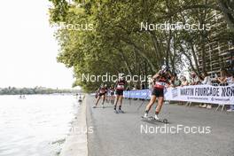 04.09.2021, Annecy, France (FRA): Franziska Preuss (GER), Julia Simon (FRA), Tiril Eckhoff (NOR), (l-r) - Martin Fourcade Nordic Festival, Annecy (FRA). www.nordicfocus.com. © Manzoni/NordicFocus. Every downloaded picture is fee-liable.