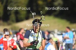 17.10.2021, Arcon, France (FRA): Quentin Fillon Maillet (FRA) - Biathlon Samse Summer Tour, pursuit, Arcon (FRA). www.nordicfocus.com. © Manzoni/NordicFocus. Every downloaded picture is fee-liable.