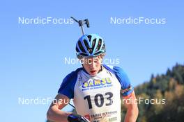 17.10.2021, Arcon, France (FRA): Axel Garnier (FRA) - Biathlon Samse Summer Tour, pursuit, Arcon (FRA). www.nordicfocus.com. © Manzoni/NordicFocus. Every downloaded picture is fee-liable.