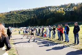17.10.2021, Arcon, France (FRA): Margot Chichignoud (FRA), Paula Botet (FRA), (l-r) - Biathlon Samse Summer Tour, pursuit, Arcon (FRA). www.nordicfocus.com. © Manzoni/NordicFocus. Every downloaded picture is fee-liable.