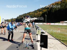 17.10.2021, Arcon, France (FRA): Anais Chevalier-Bouchet (FRA) - Biathlon Samse Summer Tour, pursuit, Arcon (FRA). www.nordicfocus.com. © Manzoni/NordicFocus. Every downloaded picture is fee-liable.