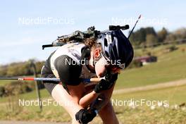 17.10.2021, Arcon, France (FRA): Lou Jeanmonnot (FRA) - Biathlon Samse Summer Tour, pursuit, Arcon (FRA). www.nordicfocus.com. © Manzoni/NordicFocus. Every downloaded picture is fee-liable.