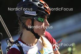 17.10.2021, Arcon, France (FRA): Justine Braisaz-Bouchet (FRA) - Biathlon Samse Summer Tour, pursuit, Arcon (FRA). www.nordicfocus.com. © Manzoni/NordicFocus. Every downloaded picture is fee-liable.