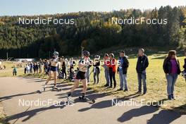 17.10.2021, Arcon, France (FRA): Sophie Chauveau (FRA), Paula Botet (FRA), (l-r) - Biathlon Samse Summer Tour, pursuit, Arcon (FRA). www.nordicfocus.com. © Manzoni/NordicFocus. Every downloaded picture is fee-liable.