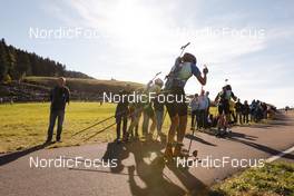 17.10.2021, Arcon, France (FRA): Thibaut Frechard (FRA), Theo Guiraud Poillot (FRA), (l-r), (l-r) - Biathlon Samse Summer Tour, pursuit, Arcon (FRA). www.nordicfocus.com. © Manzoni/NordicFocus. Every downloaded picture is fee-liable.