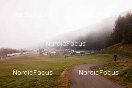 16.10.2021, Arcon, France (FRA): Event Feature: Stade nordique Florence Baverel in the morning fog - Biathlon Samse Summer Tour, sprint, Arcon (FRA). www.nordicfocus.com. © Manzoni/NordicFocus. Every downloaded picture is fee-liable.