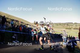 16.10.2021, Arcon, France (FRA): Timothee Grunewald (FRA), Tom Lahaye Goffart (BEL), (l-r) - Biathlon Samse Summer Tour, sprint, Arcon (FRA). www.nordicfocus.com. © Manzoni/NordicFocus. Every downloaded picture is fee-liable.