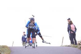 16.10.2021, Arcon, France (FRA): Camille Bened (FRA), Lou Jeanmonnot (FRA), (l-r) - Biathlon Samse Summer Tour, sprint, Arcon (FRA). www.nordicfocus.com. © Manzoni/NordicFocus. Every downloaded picture is fee-liable.