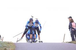 16.10.2021, Arcon, France (FRA): Camille Bened (FRA), Lou Jeanmonnot (FRA), (l-r) - Biathlon Samse Summer Tour, sprint, Arcon (FRA). www.nordicfocus.com. © Manzoni/NordicFocus. Every downloaded picture is fee-liable.