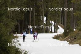 01.11.2021, Davos, Switzerland (SUI): Dario Cologna (SUI), Denise Herrmann (GER), (l-r) - Biathlon training, snowfarming track, Davos (SUI). www.nordicfocus.com. © Manzoni/NordicFocus. Every downloaded picture is fee-liable.