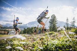 01.10.2021, Lavaze, Italy (ITA): Lukas Hofer (ITA), Dominik Windisch (ITA), (l-r) - Biathlon training, Lavaze (ITA). www.nordicfocus.com. © Modica/NordicFocus. Every downloaded picture is fee-liable.
