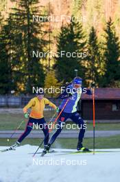 06.11.2021, Ruhpolding, Germany (GER): Franziska Pfnuer (GER), Franziska Preuss (GER), (l-r) - Biathlon training, Ruhpolding (GER). www.nordicfocus.com. © Reiter/NordicFocus. Every downloaded picture is fee-liable.