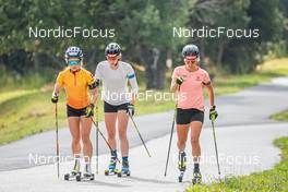 01.09.2021, Font-Romeu, France (FRA): Marion Wiesensarter (GER), Vanessa Voigt (GER), Karolin Horchler (GER), (l-r) - Biathlon training, Font-Romeu (FRA). www.nordicfocus.com. © Authamayou/NordicFocus. Every downloaded picture is fee-liable.
