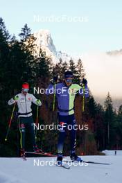 06.11.2021, Ruhpolding, Germany (GER): Dominic Schmuck (GER), Johannes Donhauser (GER), (l-r) - Biathlon training, Ruhpolding (GER). www.nordicfocus.com. © Reiter/NordicFocus. Every downloaded picture is fee-liable.