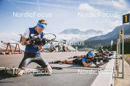 01.10.2021, Lavaze, Italy (ITA): Lukas Hofer (ITA), Dorothea Wierer (ITA), (l-r) - Biathlon training, Lavaze (ITA). www.nordicfocus.com. © Modica/NordicFocus. Every downloaded picture is fee-liable.
