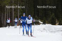 01.11.2021, Davos, Switzerland (SUI): Gion Stalder (SUI), Eligius Tambornino (SUI), (l-r) - Biathlon training, snowfarming track, Davos (SUI). www.nordicfocus.com. © Manzoni/NordicFocus. Every downloaded picture is fee-liable.