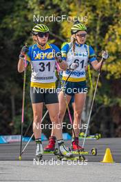 15.09.2021, Font-Romeu, France (FRA): Linn Persson (SWE), Stina Nilsson (SWE), (l-r) - Biathlon training, Font-Romeu (FRA). www.nordicfocus.com. © Authamayou/NordicFocus. Every downloaded picture is fee-liable.