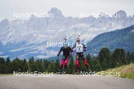 12.10.2021, Lavaze, Italy (ITA): Erlend Bjoentegaard (NOR), Sturla Holm Laegreid (NOR), (l-r) - Biathlon training, Lavaze (ITA). www.nordicfocus.com. © Modica/NordicFocus. Every downloaded picture is fee-liable.
